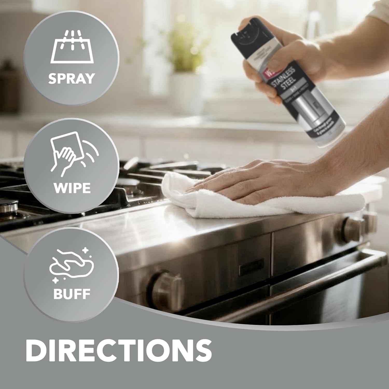 Stainless Steel Cleaner & Polish, 2 Pack Aerosol, Anti Fingerprint Spray Stai…