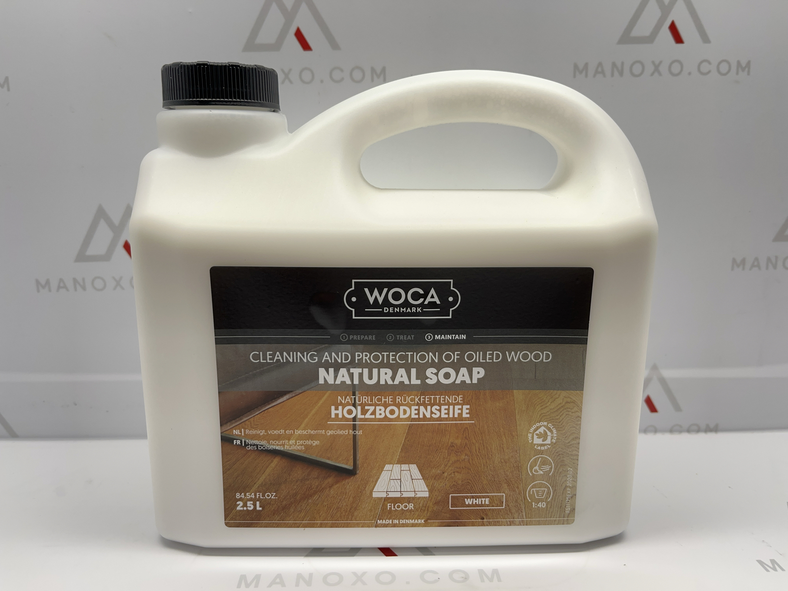 WOCA Natural Soap, Natural |2.5 L Concentrated Wood Cleaner White for pastel