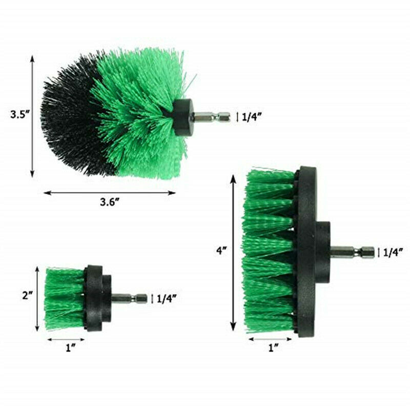 3-Pack Brush Set Power Kit Scrubber Drill Attachments For All type of Cleaning