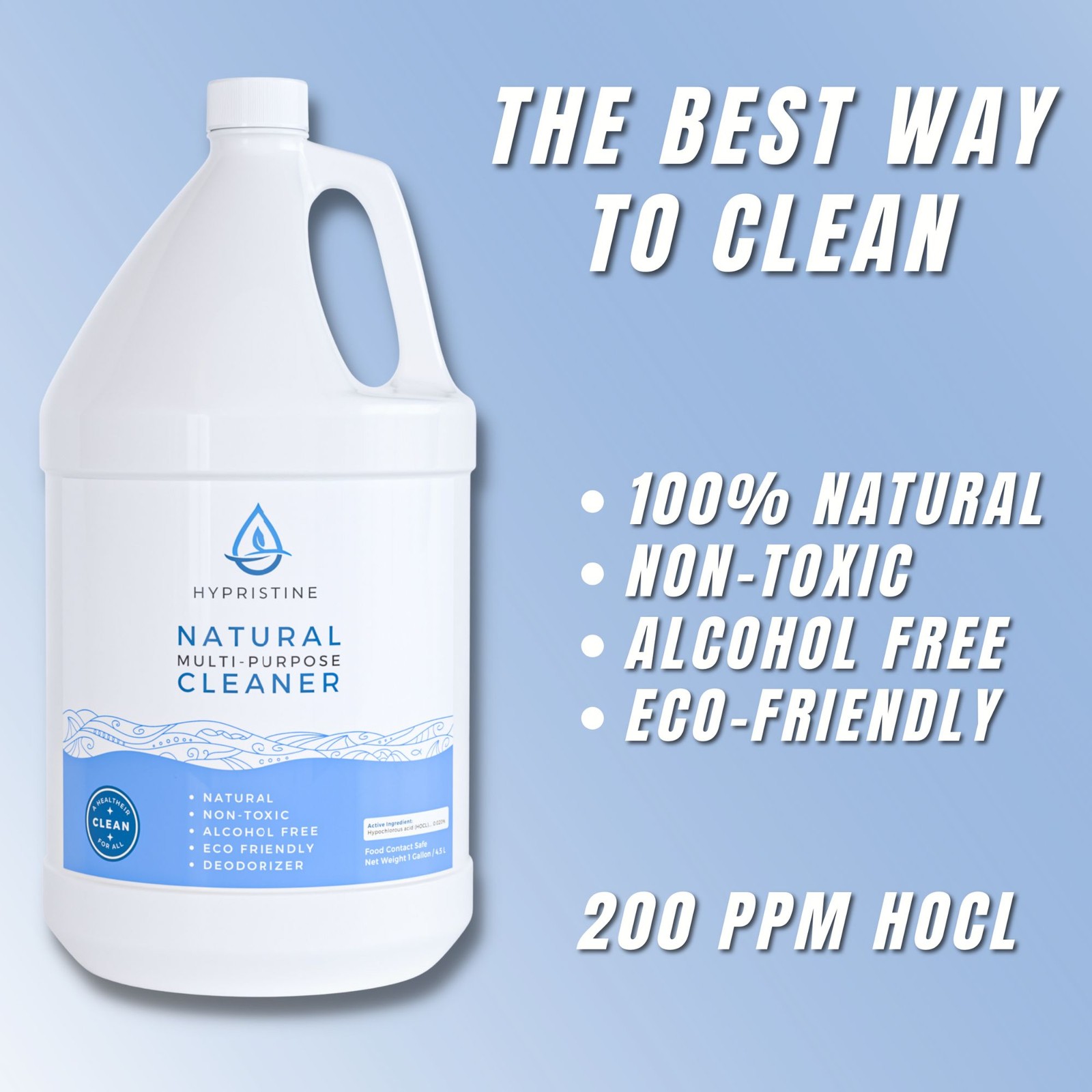 Hypristine Natural Multipurpose Surface Cleaner, 128 fluid Ounce Bottle, 4 Pack