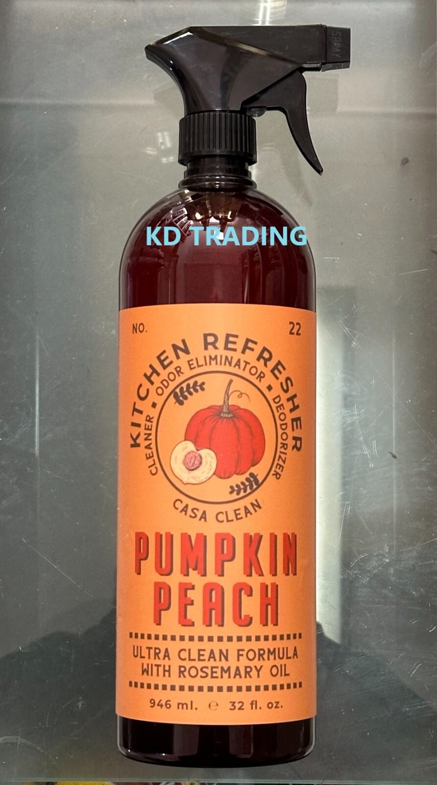 KITCHEN REFRESHER Ultra Cleaner Odor Eliminator Deodorizer PUMPKIN PEACH 946ml