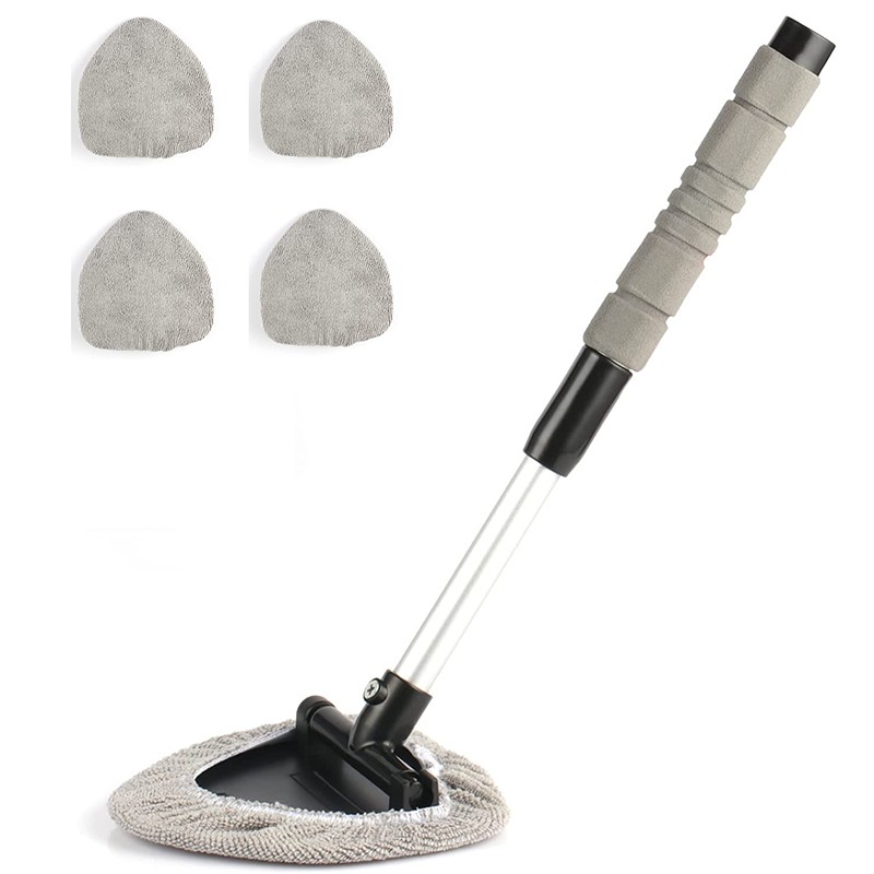 Auto Windshield Cleaning Tool Extendable Window Cleaner Brush Glass Wiper w/ Pad