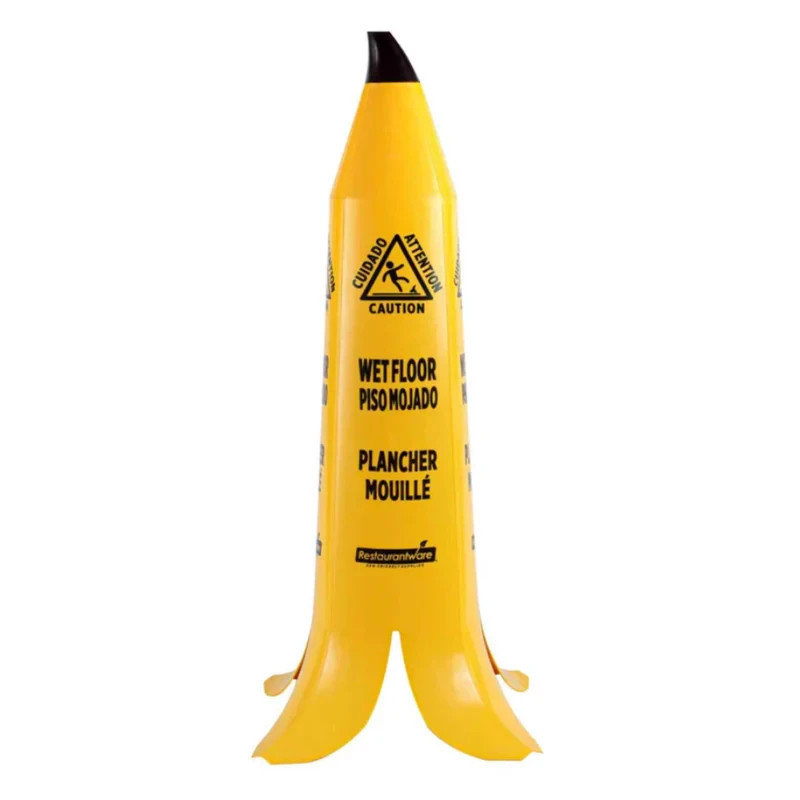 5 Pack – Clean Tek Professional Banana Wet Floor Cones – New – Open Box