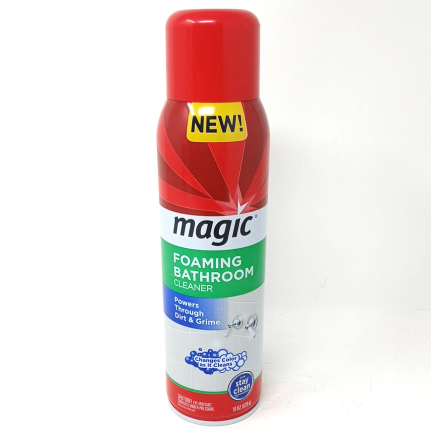 Magic Foaming Bathroom Cleaner 19oz Aerosol Blue To White Spray Shower Tile Tub