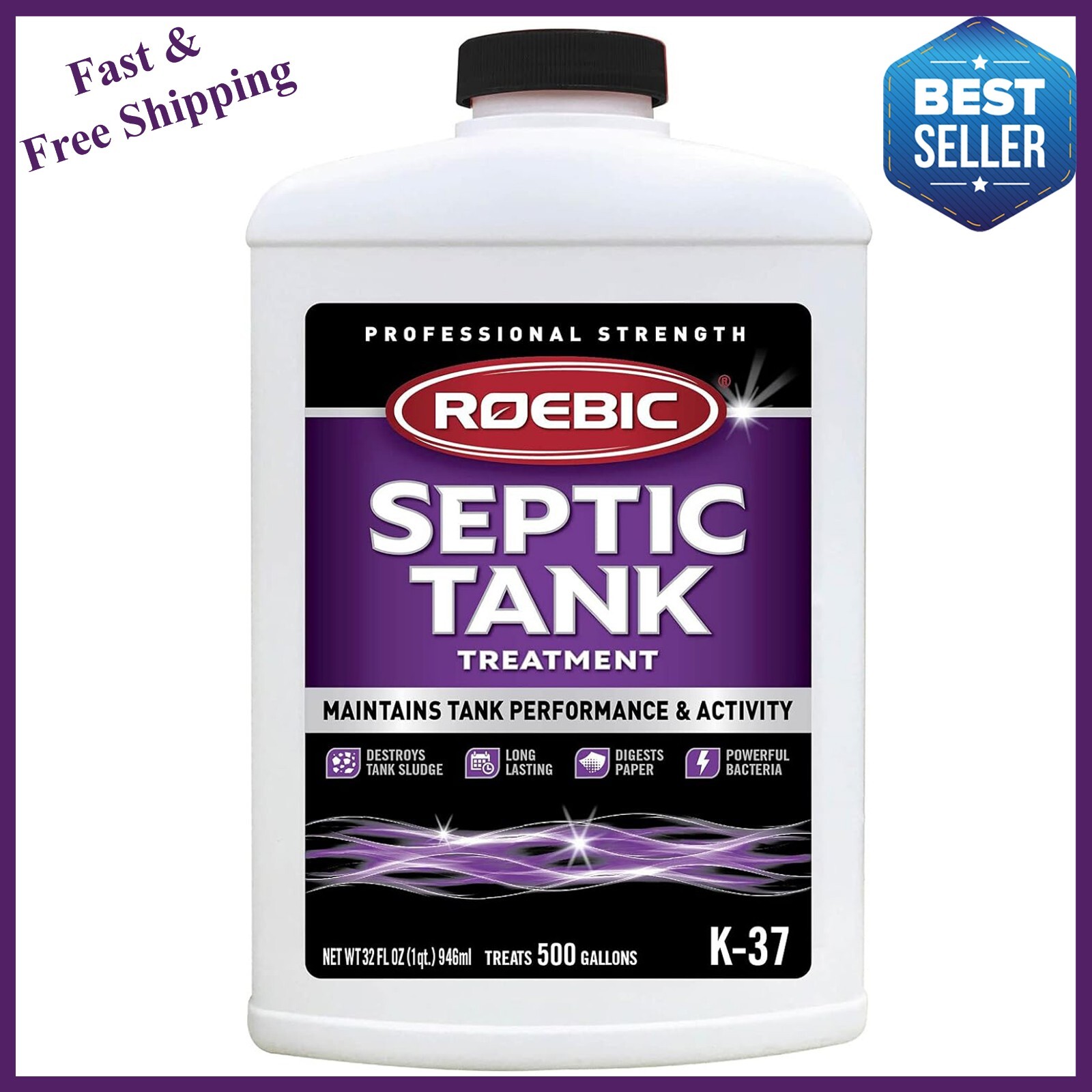 Roebic K-37-Q Septic Tank Treatment, 32 Fl Oz