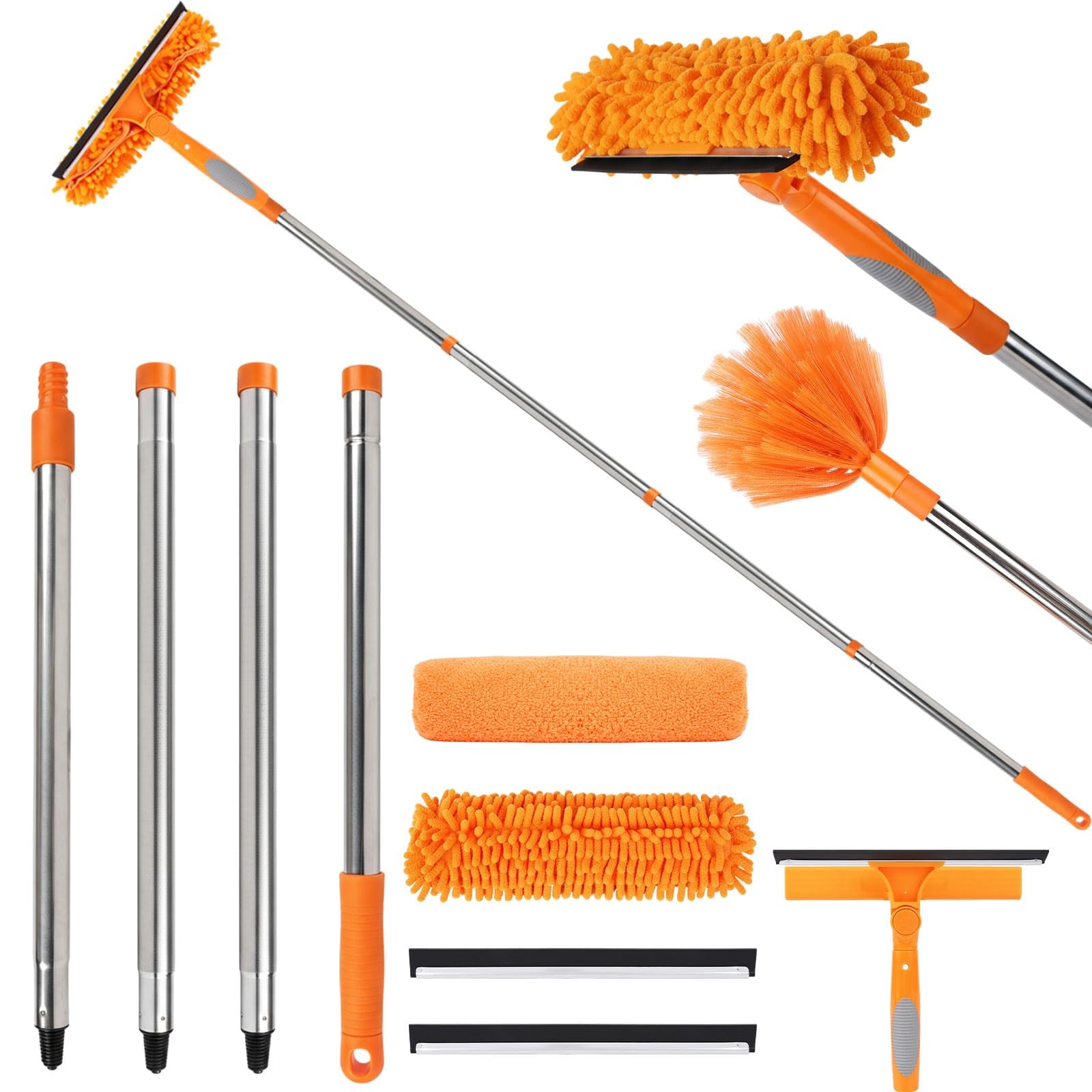 Professional 67″ Window Squeegee, 3-in-1 Rotatable Squeegee for Window Cleani…