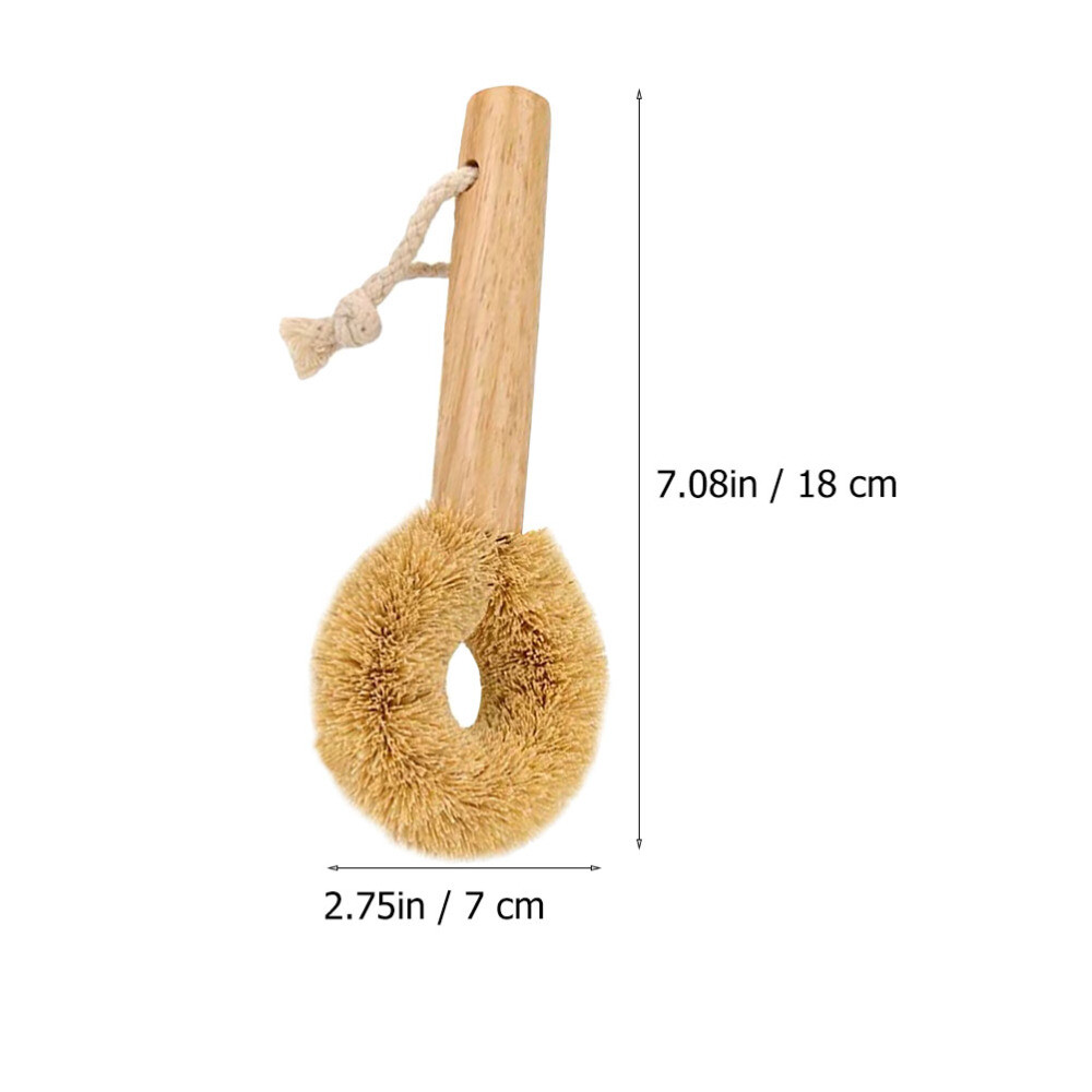 1PC Pan Brushes with Wood Handle Natural Pot Brushes Practical Wooden Dish Brush