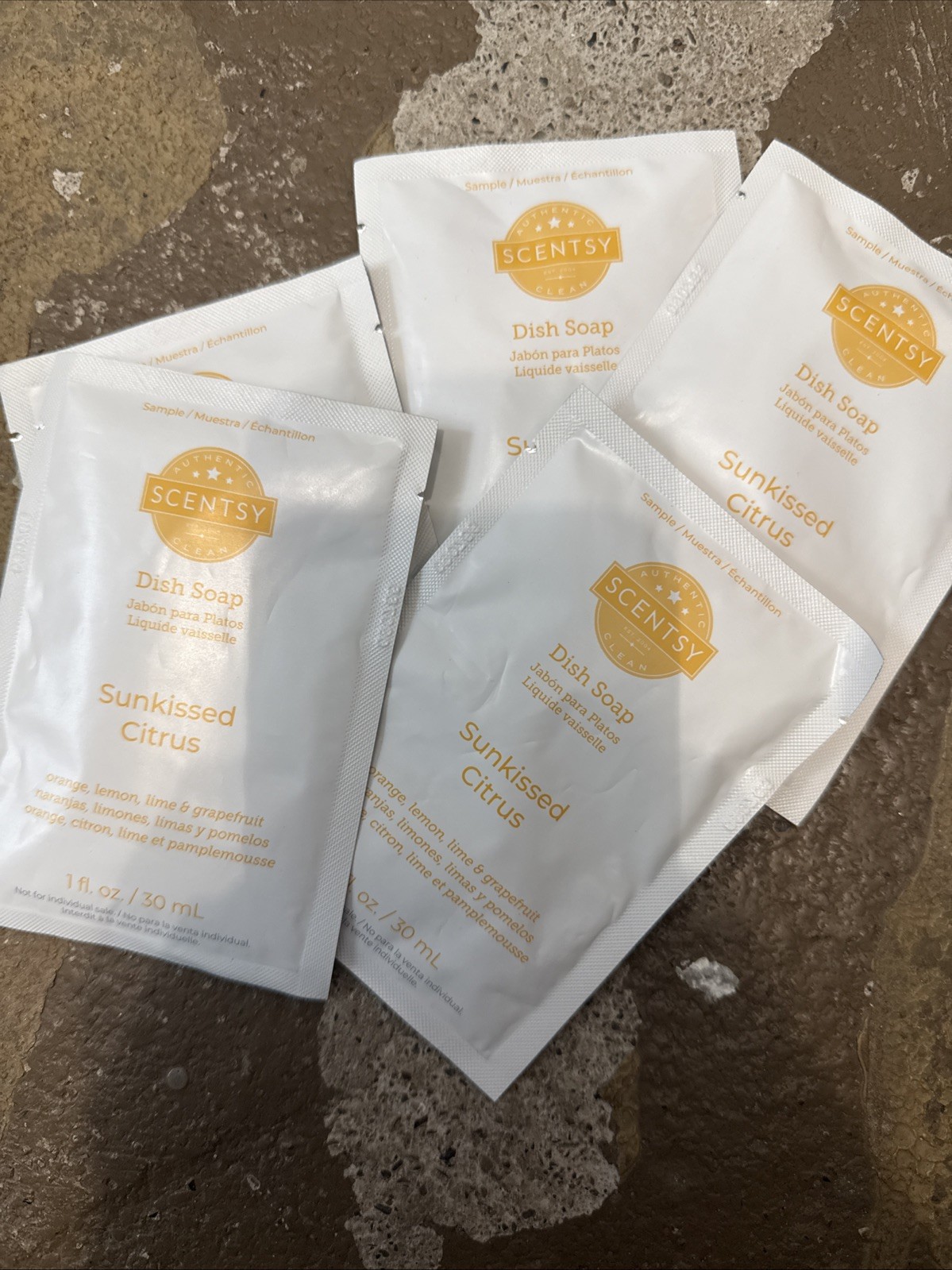 Scentsy Dish Soap Sunkissed Citrus Samples 1fl Oz Pack Of 5
