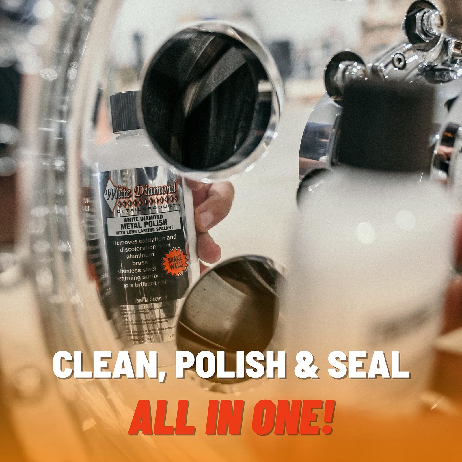 Metal Polish with Sealant, 12 fl oz – Cleaner Protectant for Aluminum, Chrome