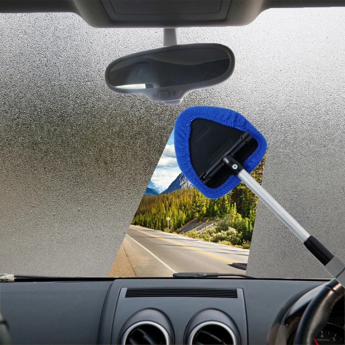 Windshield Cleaning Tool Kit Car Window Glass Wiper Cleaner Brush Pad Extendable