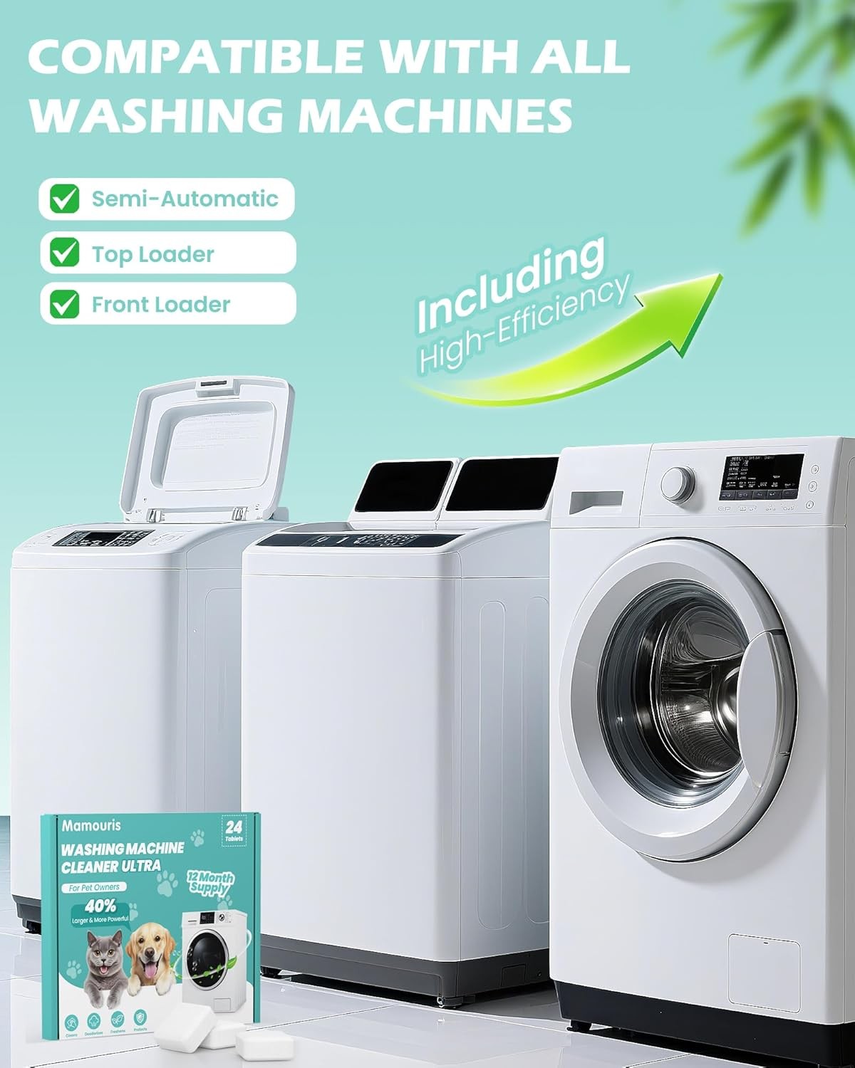 Uproot Clean Washing Machine Cleaner Tablets – 24 Pack for a 12 Month Supply.