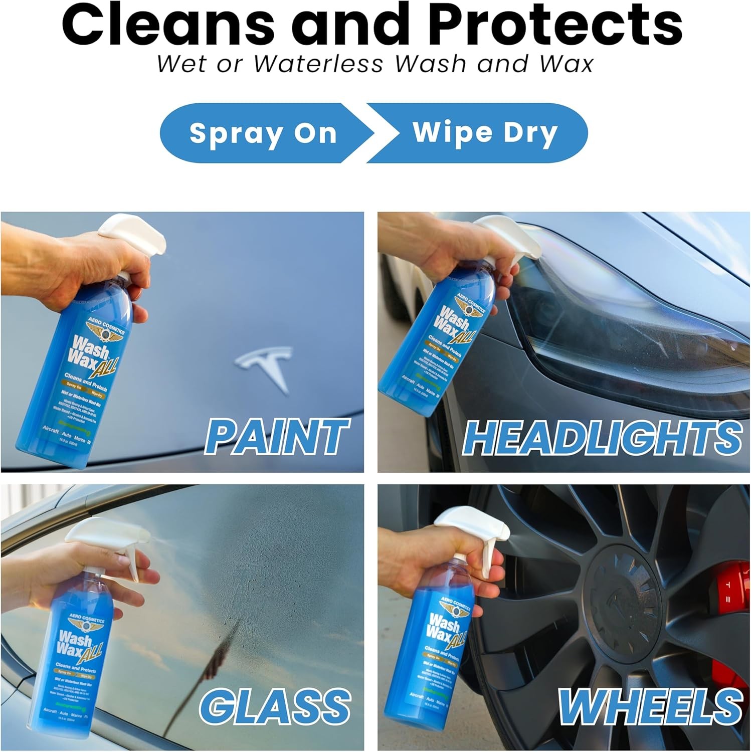 Wet or Waterless Car Wash Wax 128 fl. oz. Aircraft Quality for your Car, RV, …
