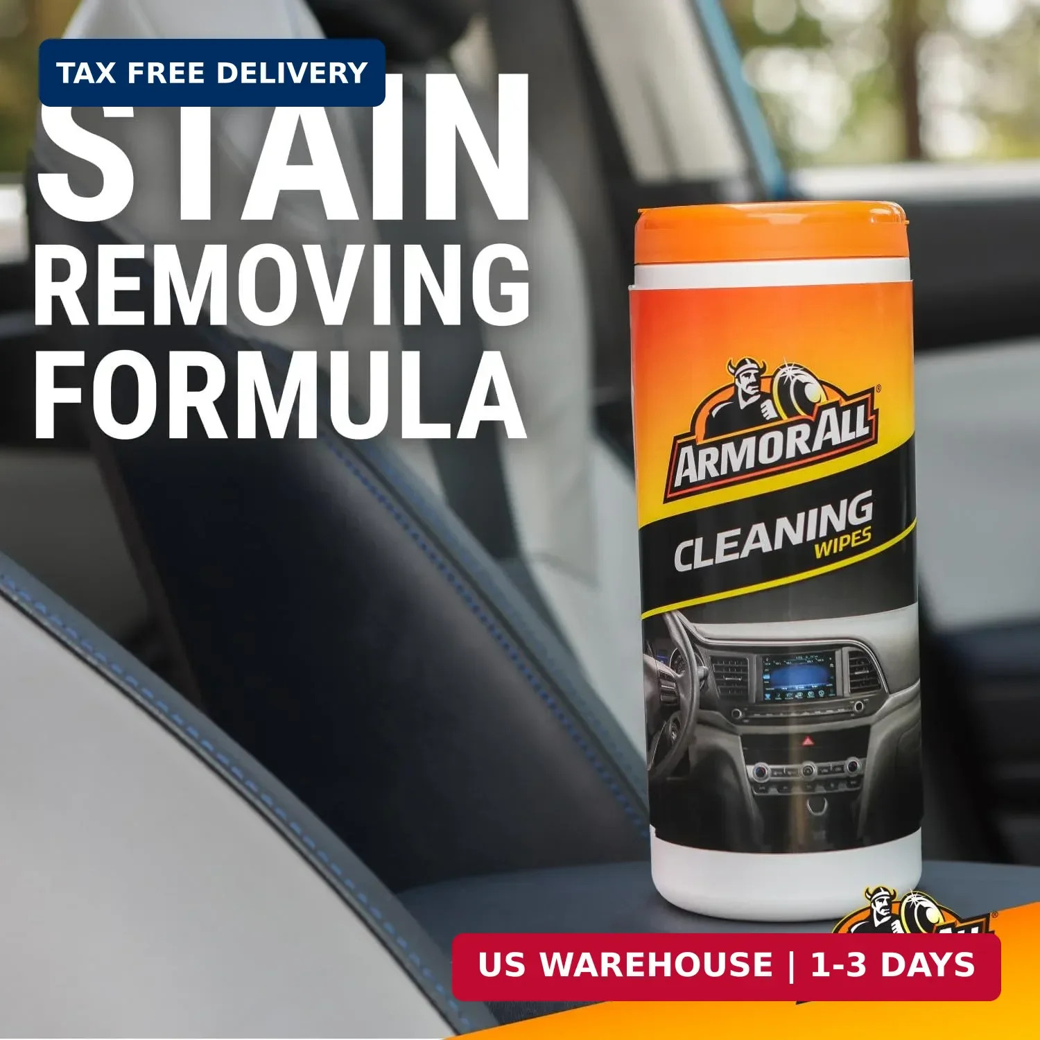 Armor All Car Cleaning Wipes, 90 Count Canister, Car Wipes | Lint-free car dashb
