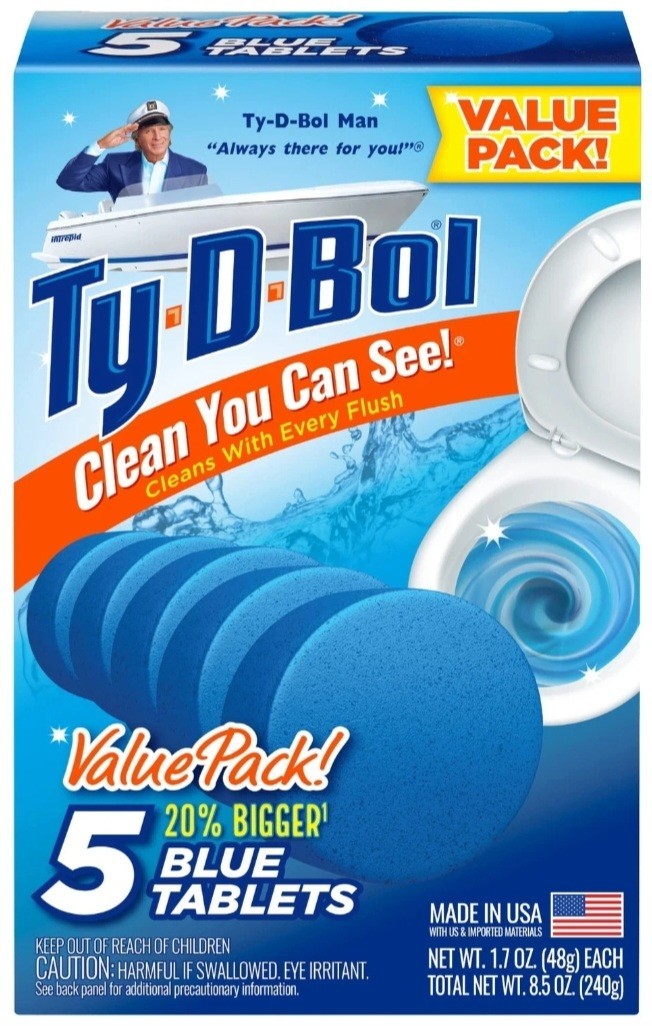 Ty-D-Bol Lavender & Blue Toilet Bowl Cleaner 5 Count Tablet Value Pack x2 USA