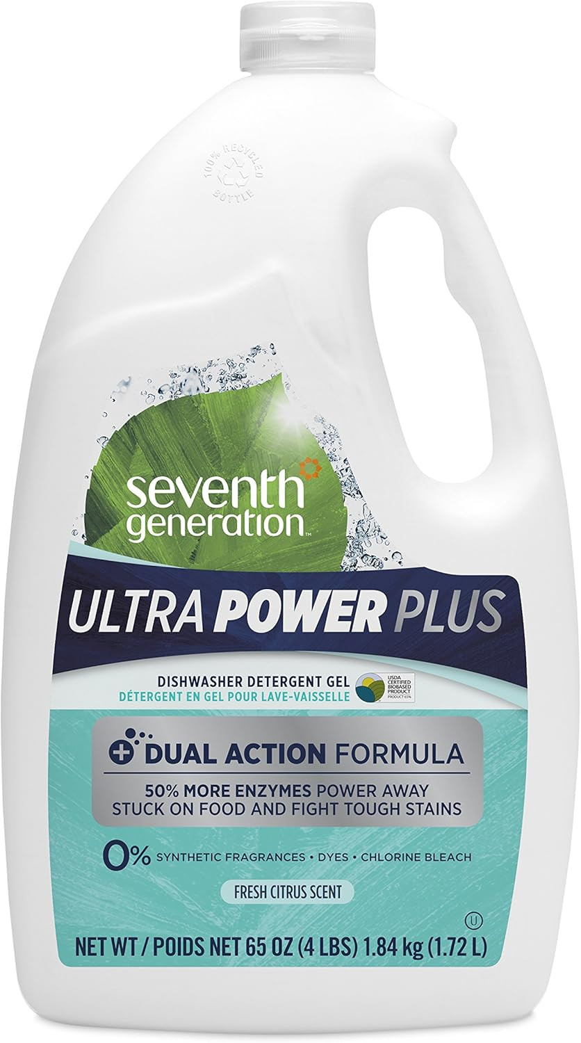 Seventh Generation Ultra Power Plus Auto Dish Gel Fresh Citrus 65 oz 2-Pack