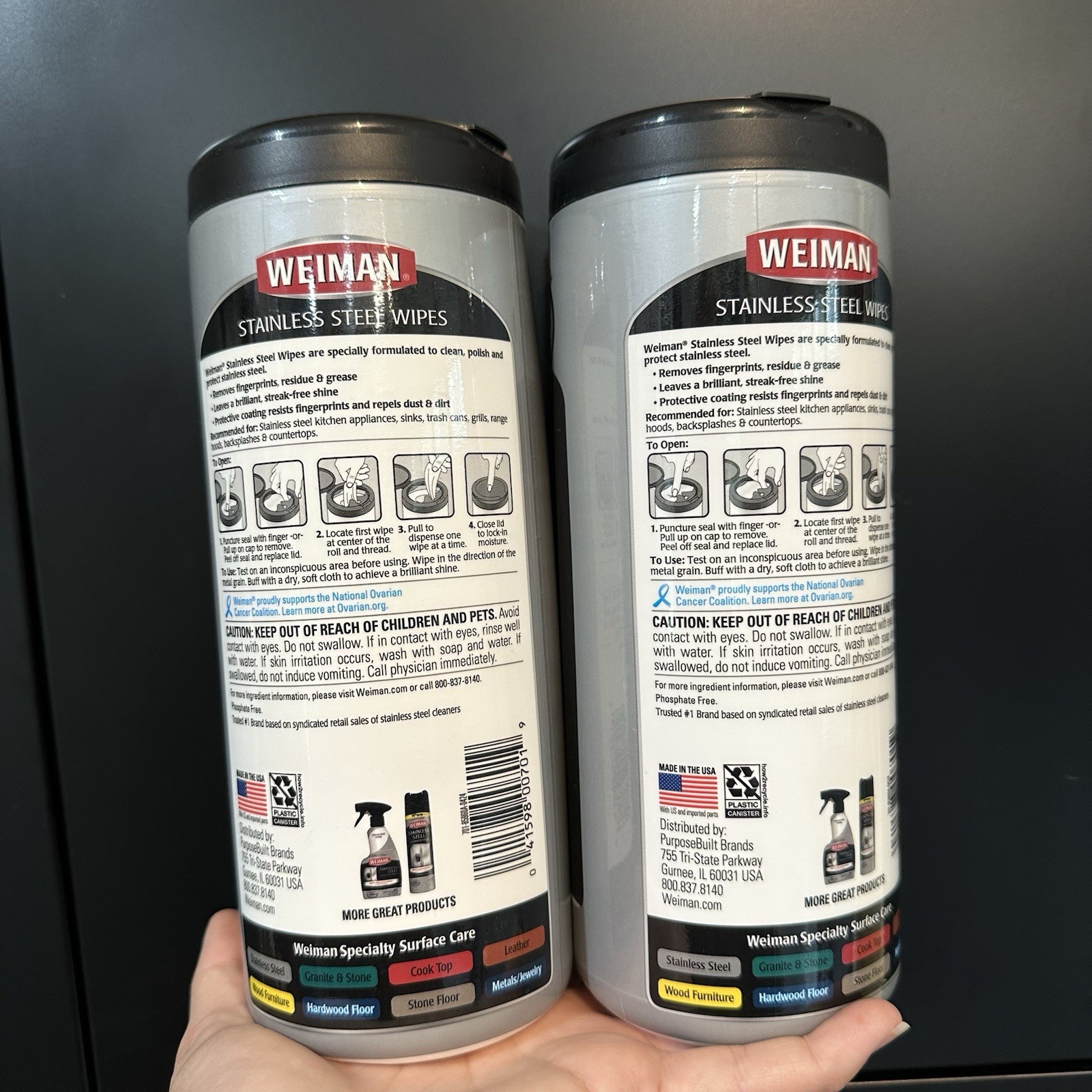 Weiman Stainless Steel Cleaner and Polish Wipes 2-Pack