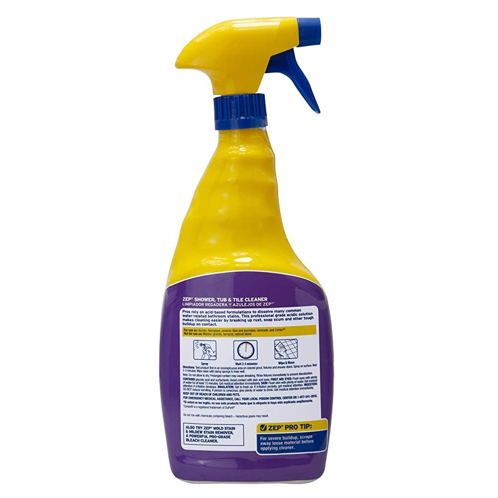 Zep Commercial Acidic Bathroom Cleaner 32 Fl Oz Removes Soap Scum and Scale