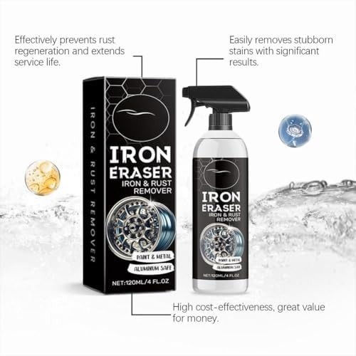 Iron Eraser Rust Remover Spray for Car Wheels Brake Dust Cleaner 120ML