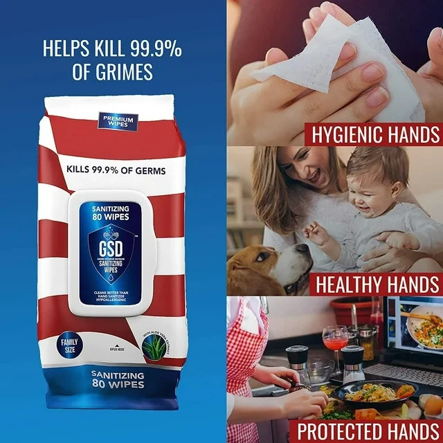 GSD Wipes 80 Pulls Resealable Pack 9.99 EXPIRATION DATE July 2027