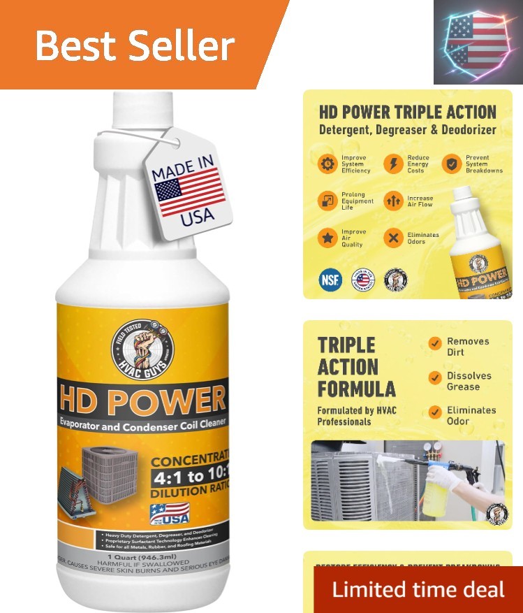 HD Power AC Coil Cleaner for All Condensers & Evaporators | No Rinse Evaporat…