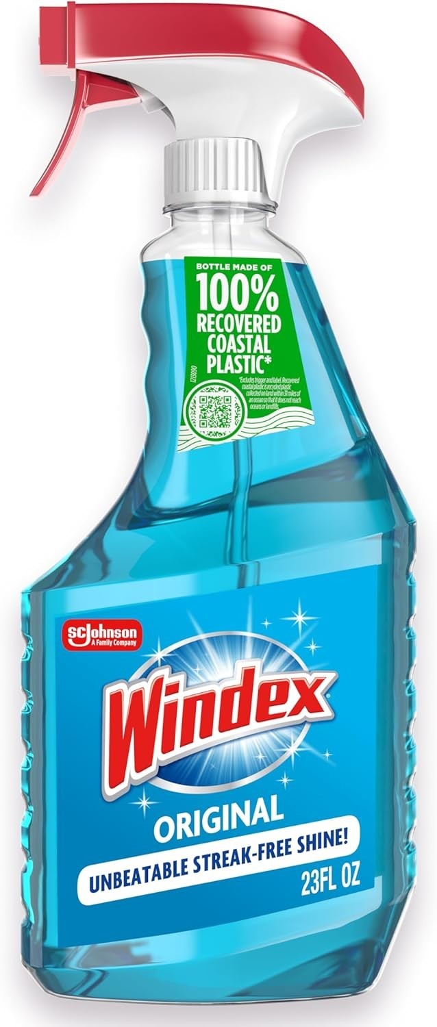 Windex Glass and Window Cleaner Spray Bottle, Original Blue, 23 fl oz