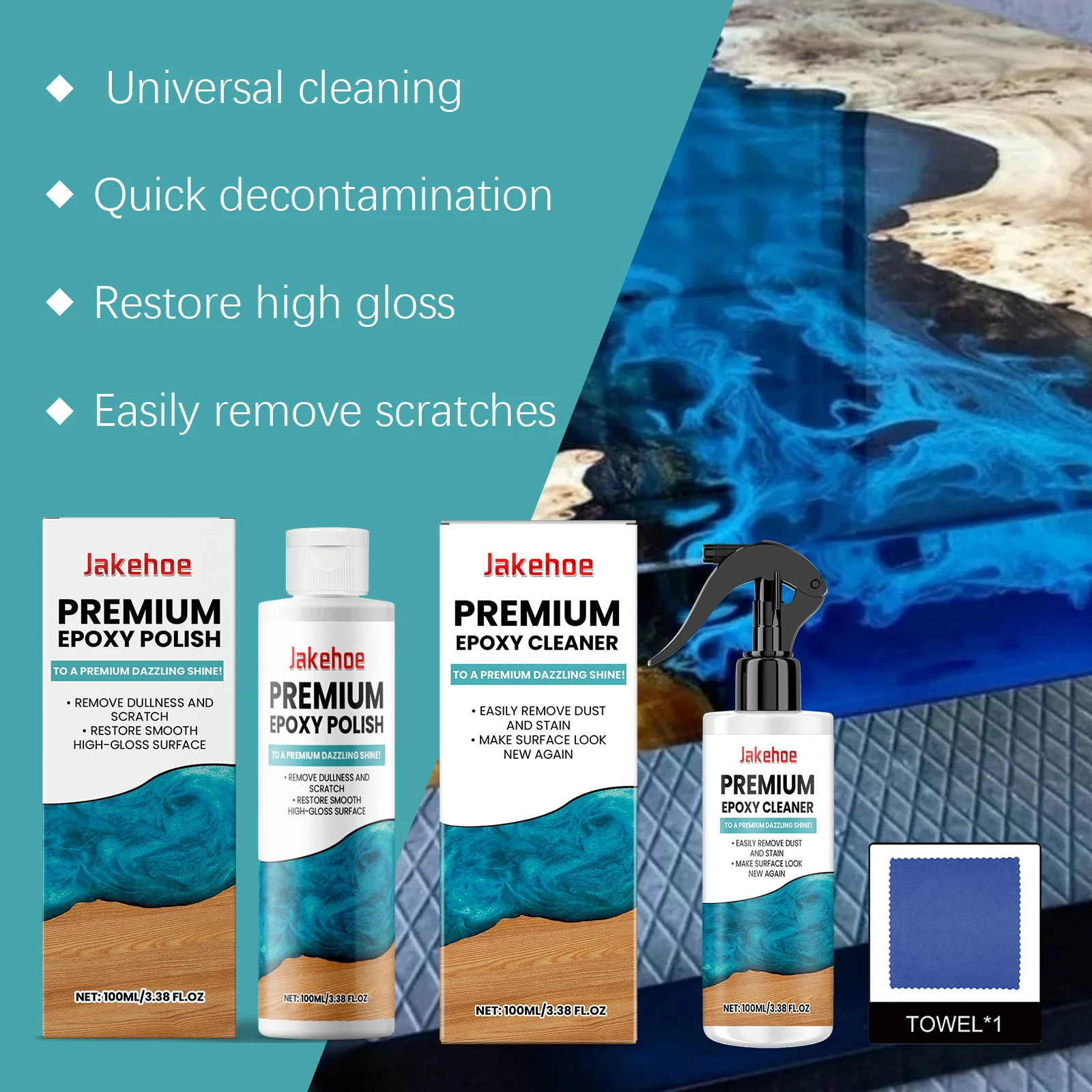 Epoxy Resin Cleaner Decontamination Cleaning Repair Scratch Polishing Surface Cl