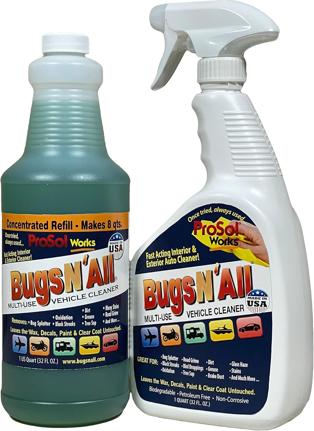 Bugs N’ All Multipurpose Car Cleaner & Degreaser – Bug & Tar Remover Concentrate