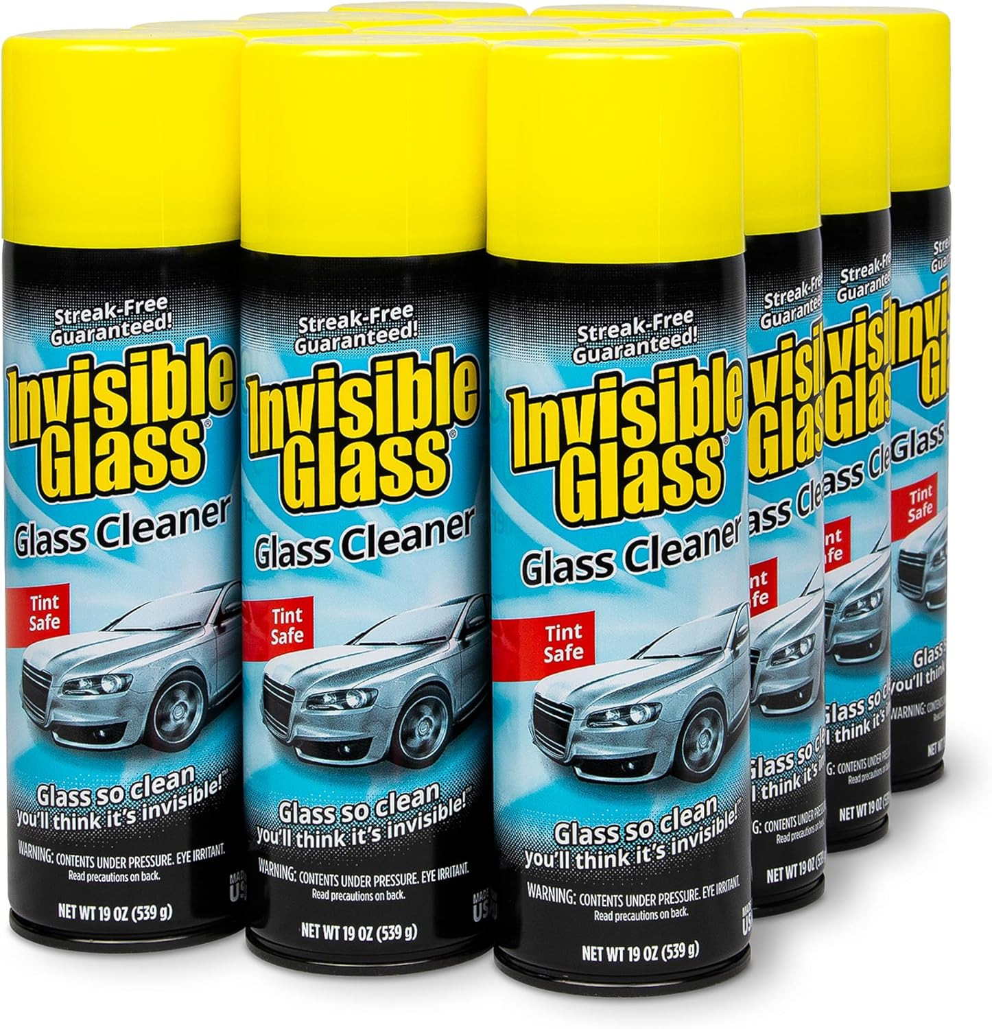 Invisible Glass 91164-12PK Premium Aerosol Glass and Window Cleaner for Auto and