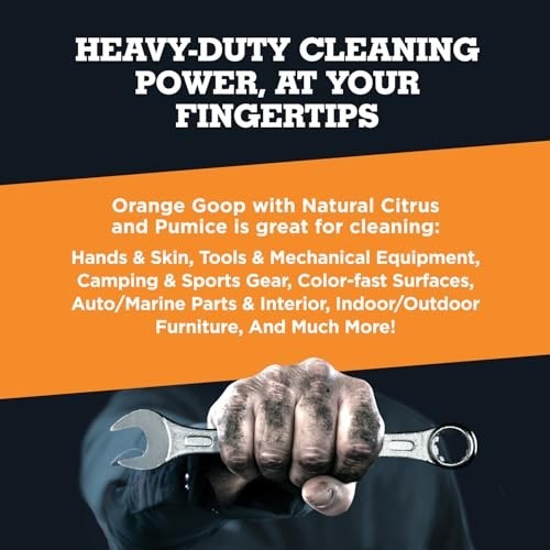 Orange Goop Hand Cleaner Liquid with Pumice 128 Fl Oz Citrus Cleaning Agent