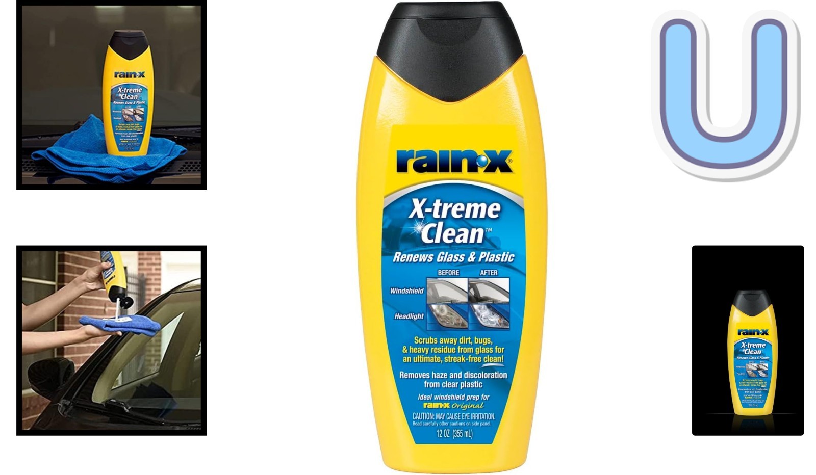 Advanced Glass Cleaner – 12oz RainX X-treme Clean with Streak-Free Performance