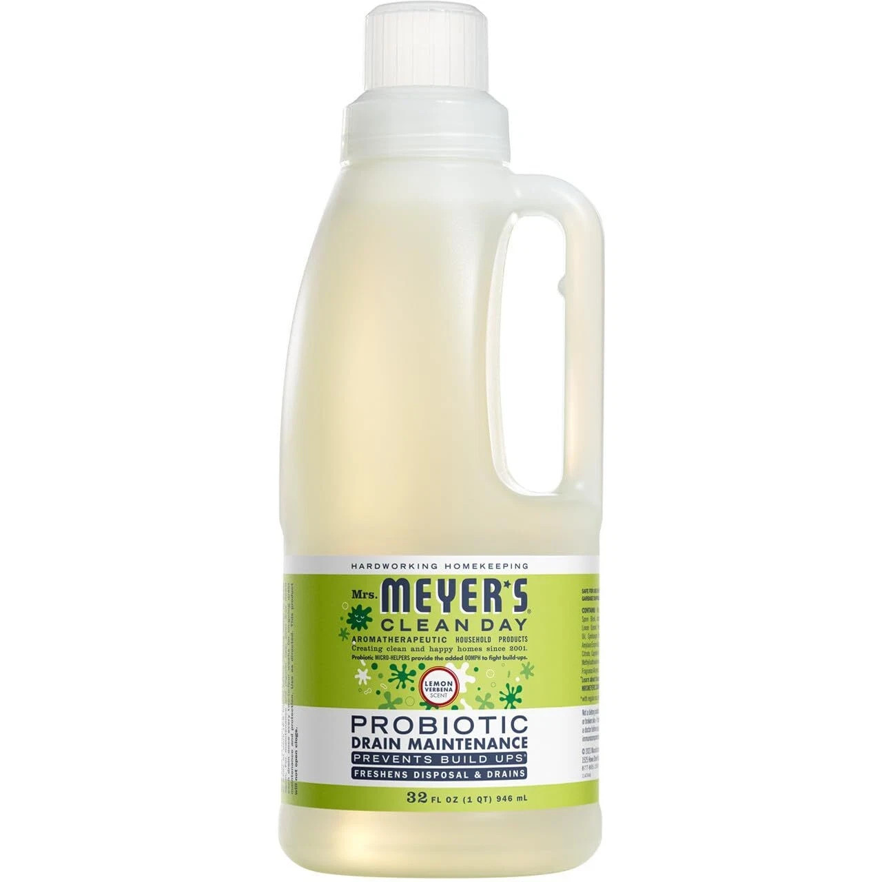 Mrs Meyers Probiotic Drain Maintenance Lemon Verbena 32 oz Plant Based Cleaner