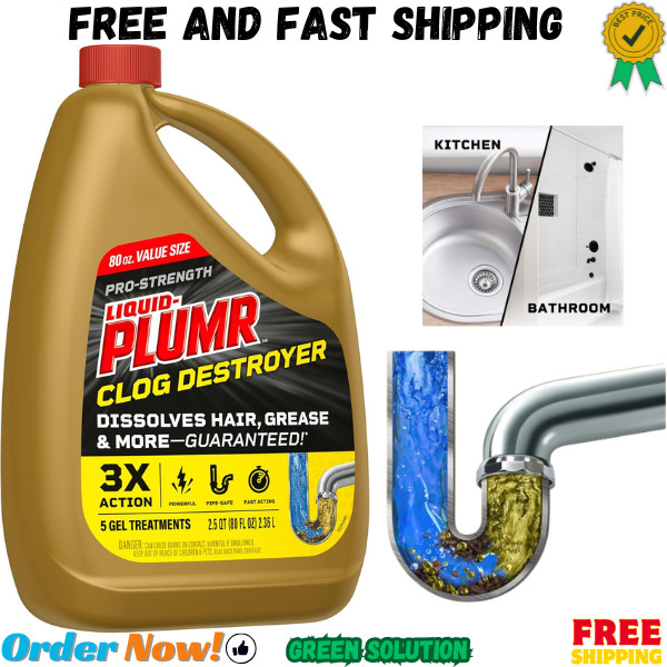 Liquid-Plumr Pro-Strength Full Clog Destroyer, Bathroom & Kitchen Sinks, Shower