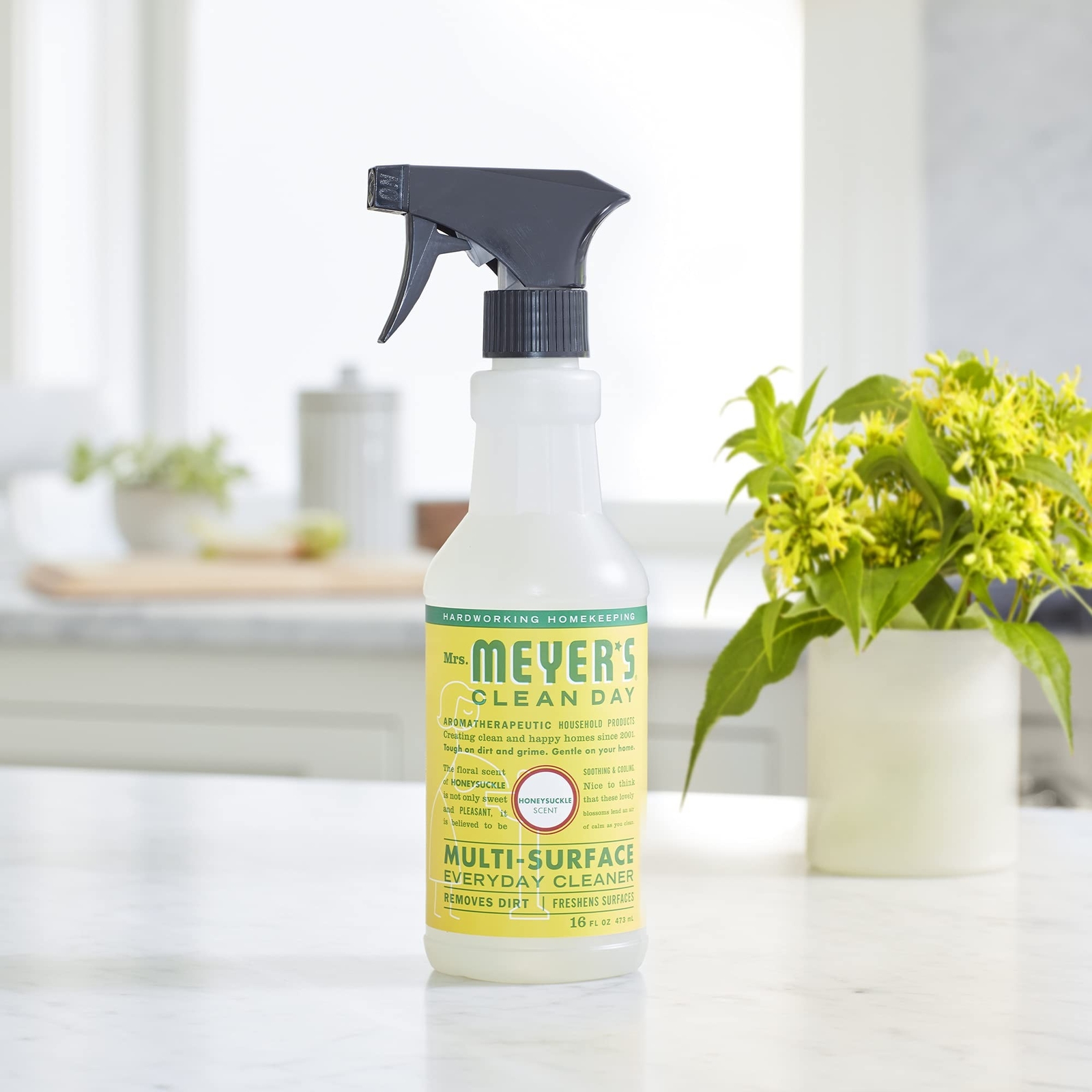 Mrs. Meyer’s All-Purpose Cleaner Spray, Honeysuckle, 16 fl. oz – Pack of 3
