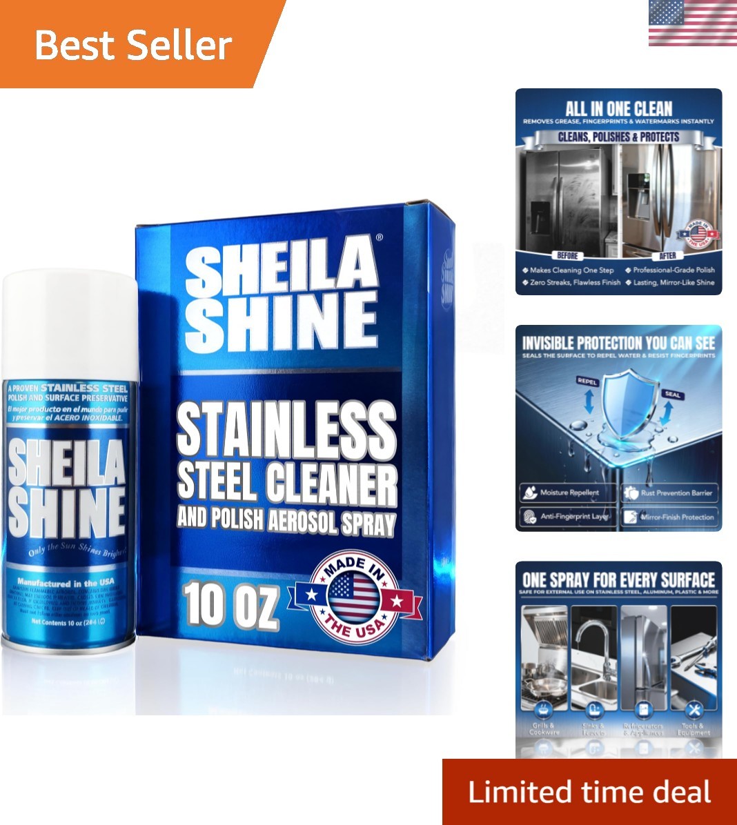 10oz Stainless Steel Cleaner and Polish – Cleans, Polishes & Protects Kitchen…