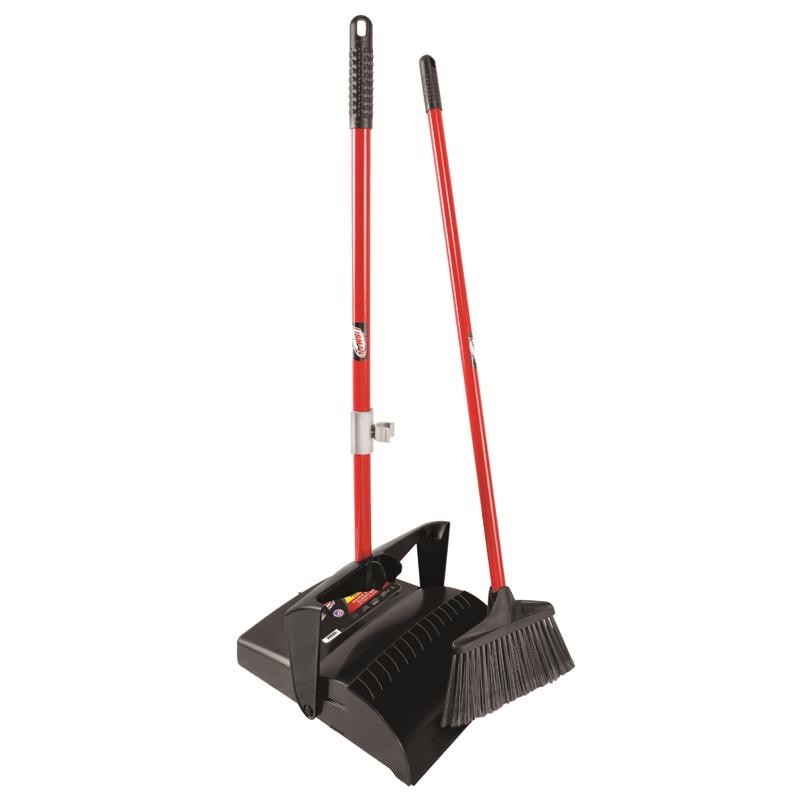Libman High Power 10 in. W Stiff Recycled PET Broom with Dustpan (Pack of 2)