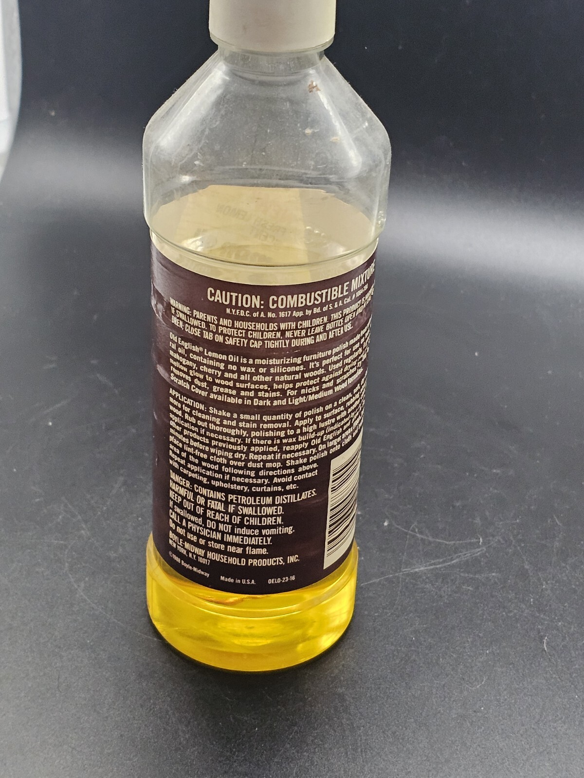 Vtg Old English Lemon Oil Furniture 1988 Polish Wood Conditioner Cleaner 16 Oz.