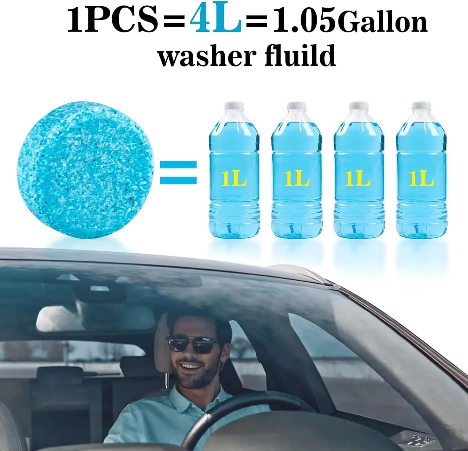 100 Car Winter Windshield Washer Wiper Fluid Concentrated Tablets Glass Cleaner*