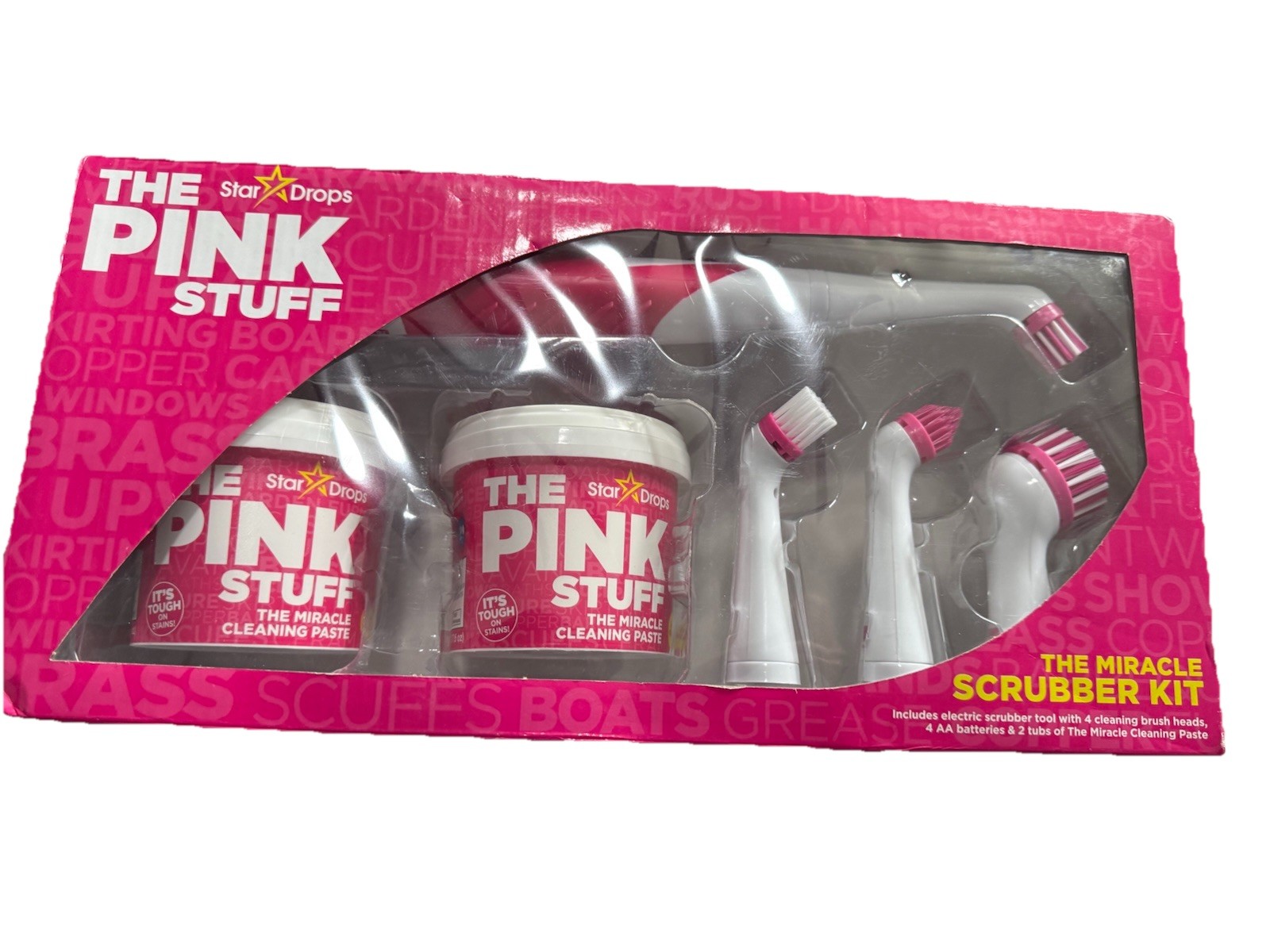 The Pink Stuff Miracle Scrubber Kit with Pink Stuff Paste New In Box