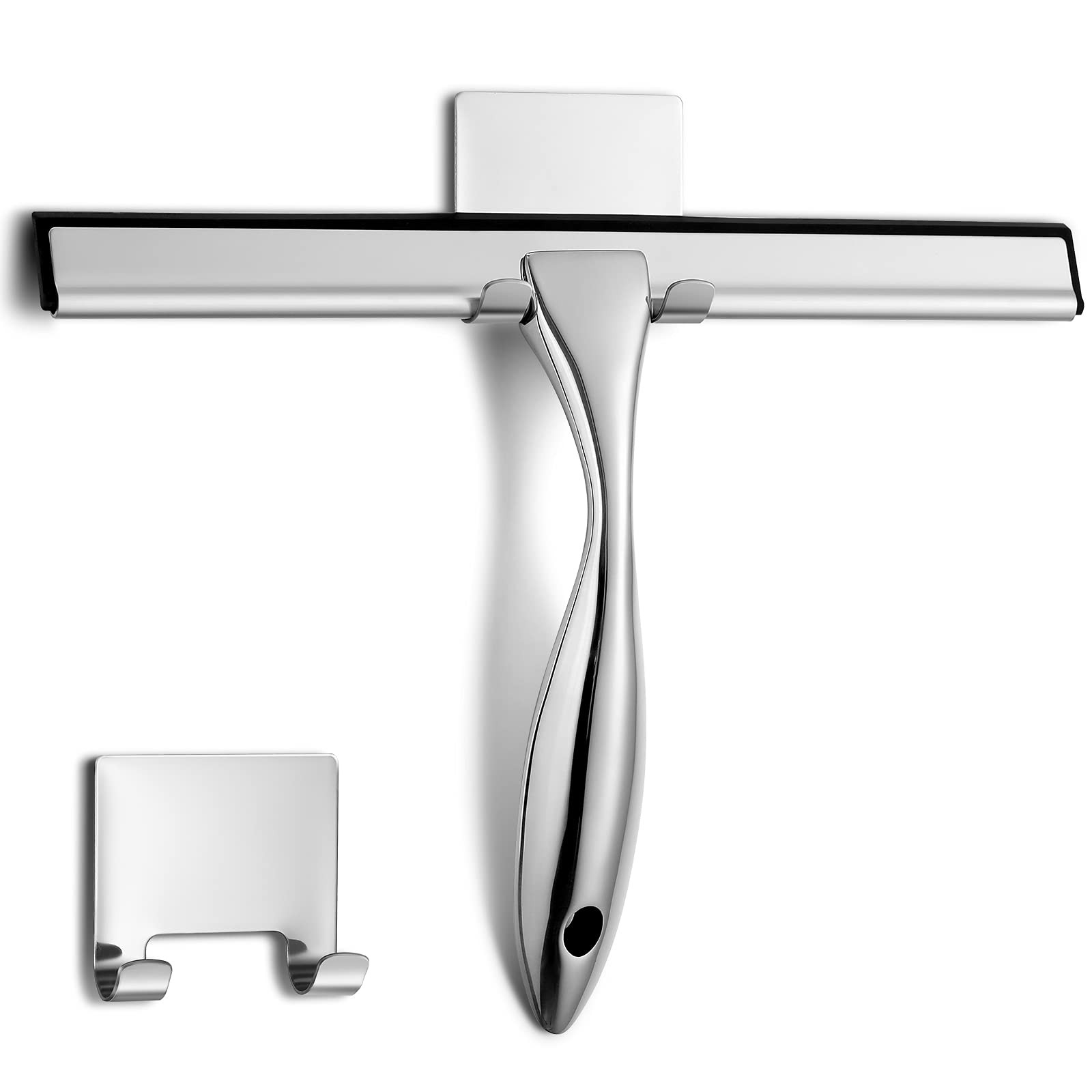 Netany Shower Squeegee, 10-Inch Silver Squeegee, All-purpose Stainless