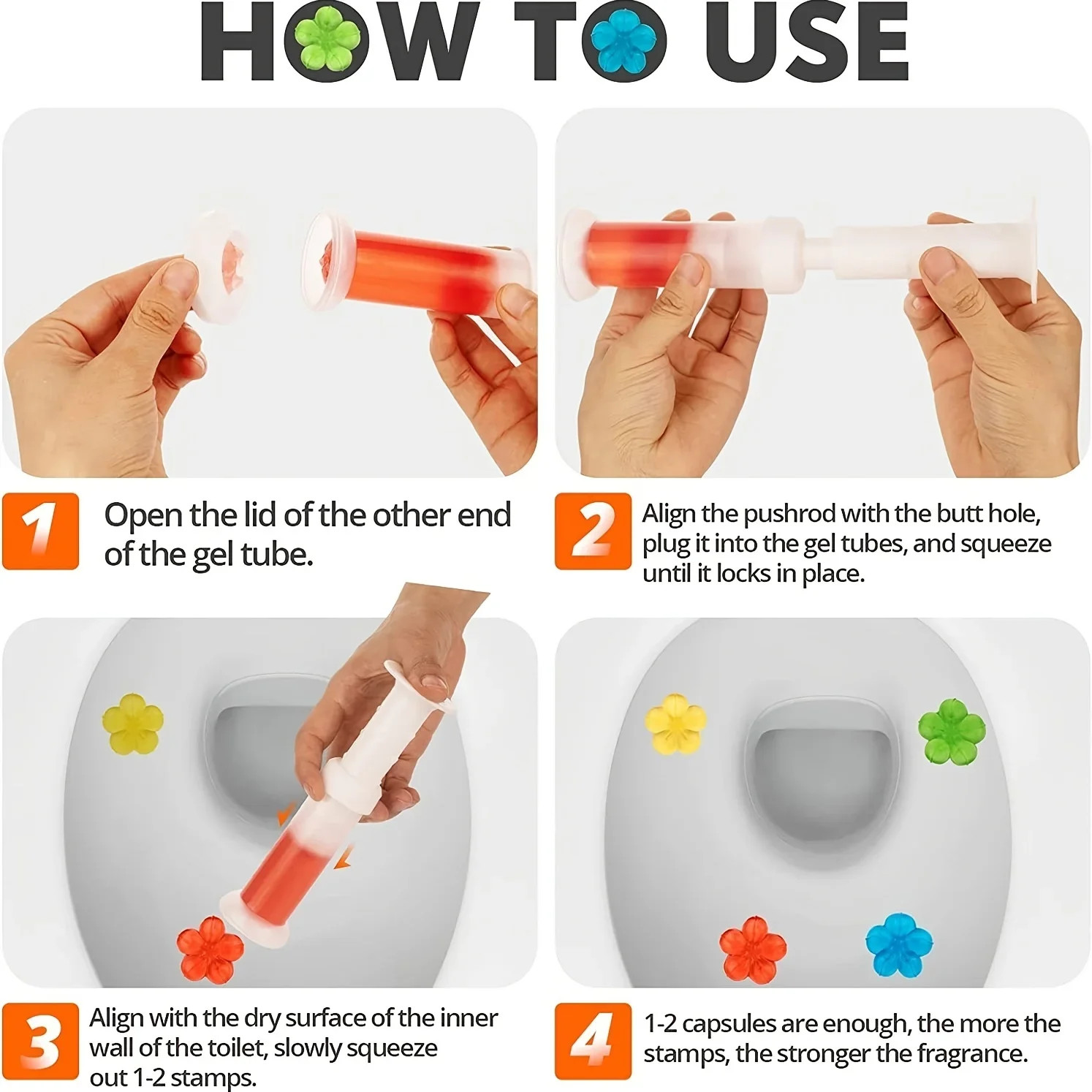 1PC Toilet Cleaner Gel Fresh Flower Toilet Gel Stamp Stops Limescale and Stains