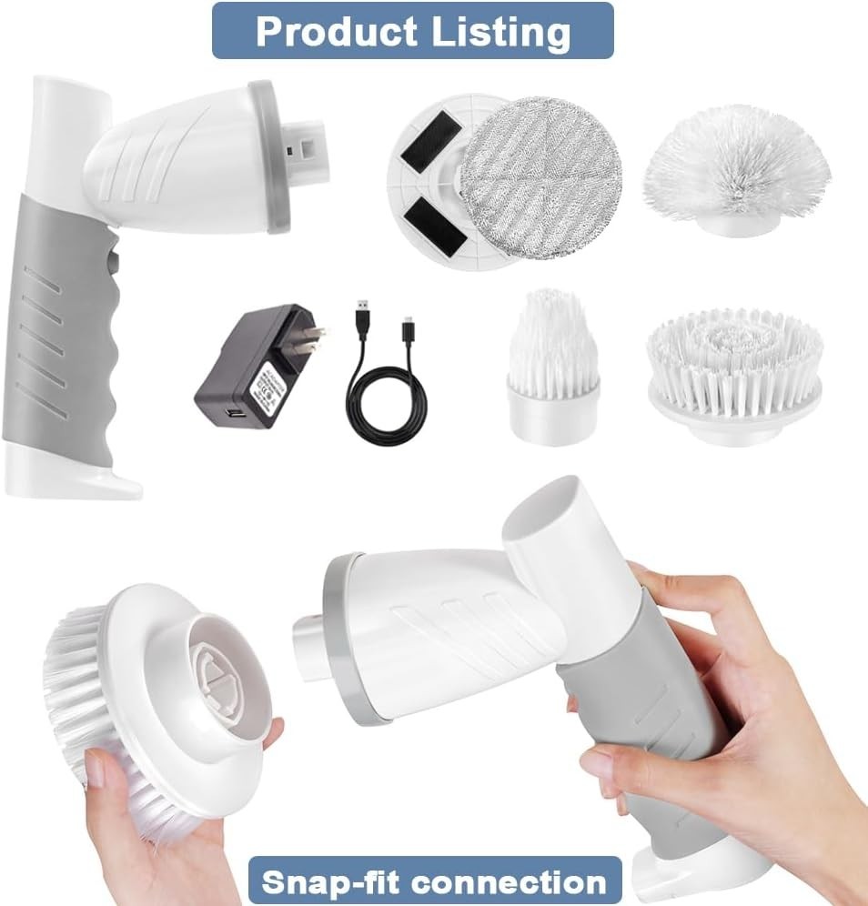 Electric Spin Scrubber, Electric Cleaning Brush Bathroom Shower Scrubbing Cle…