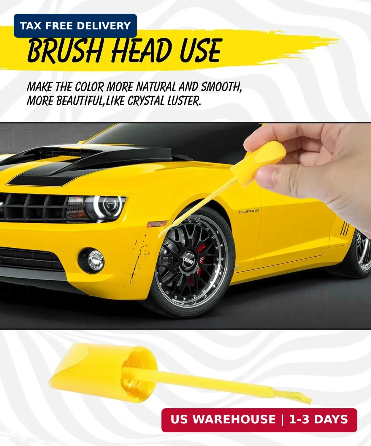 Pure Yellow Touch Up Paint Universal Color Match for All Car Models Repair Pen
