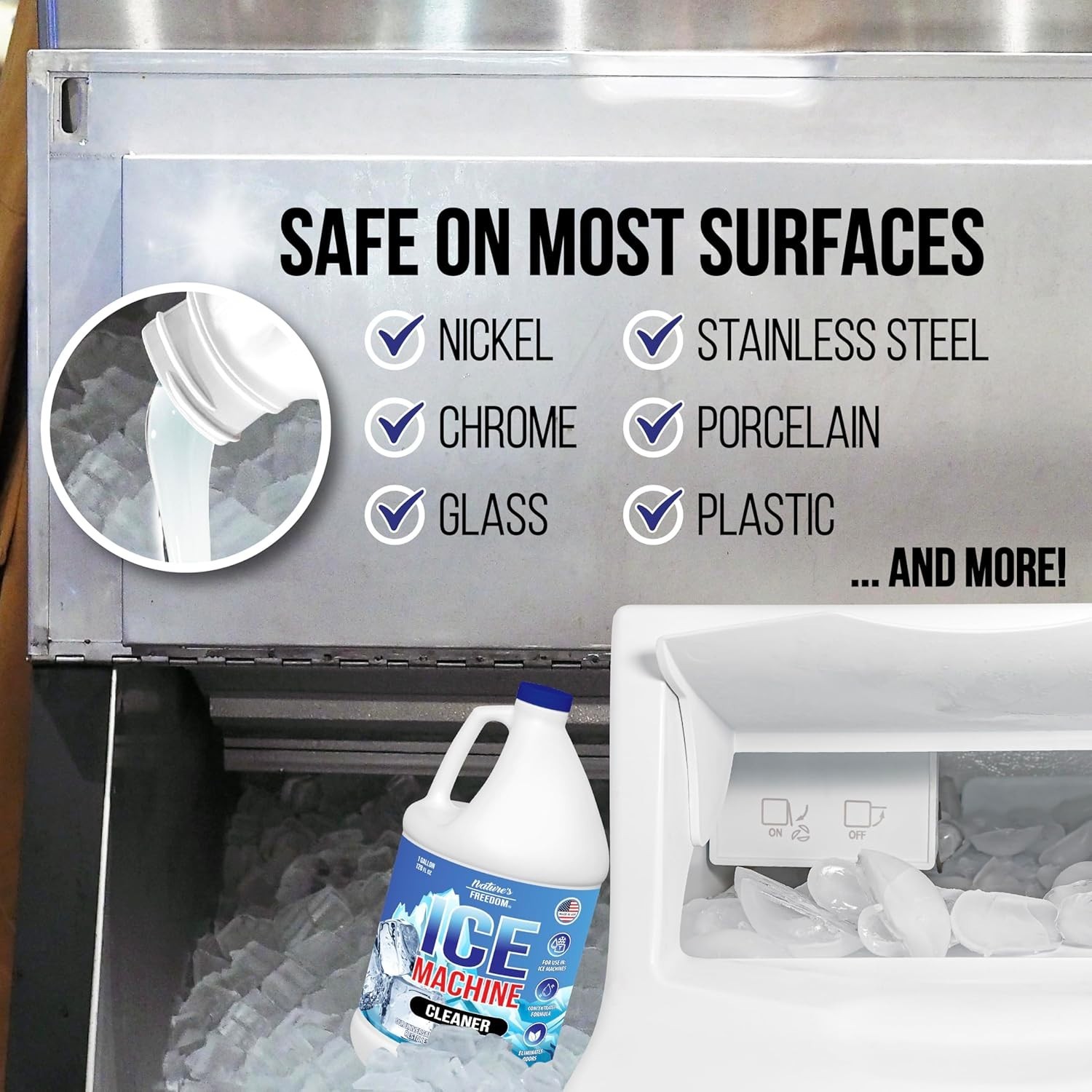 Ice Machine Cleaner – Nickel-Safe Descaler – Made in USA – 1 Gallons (32 Uses)