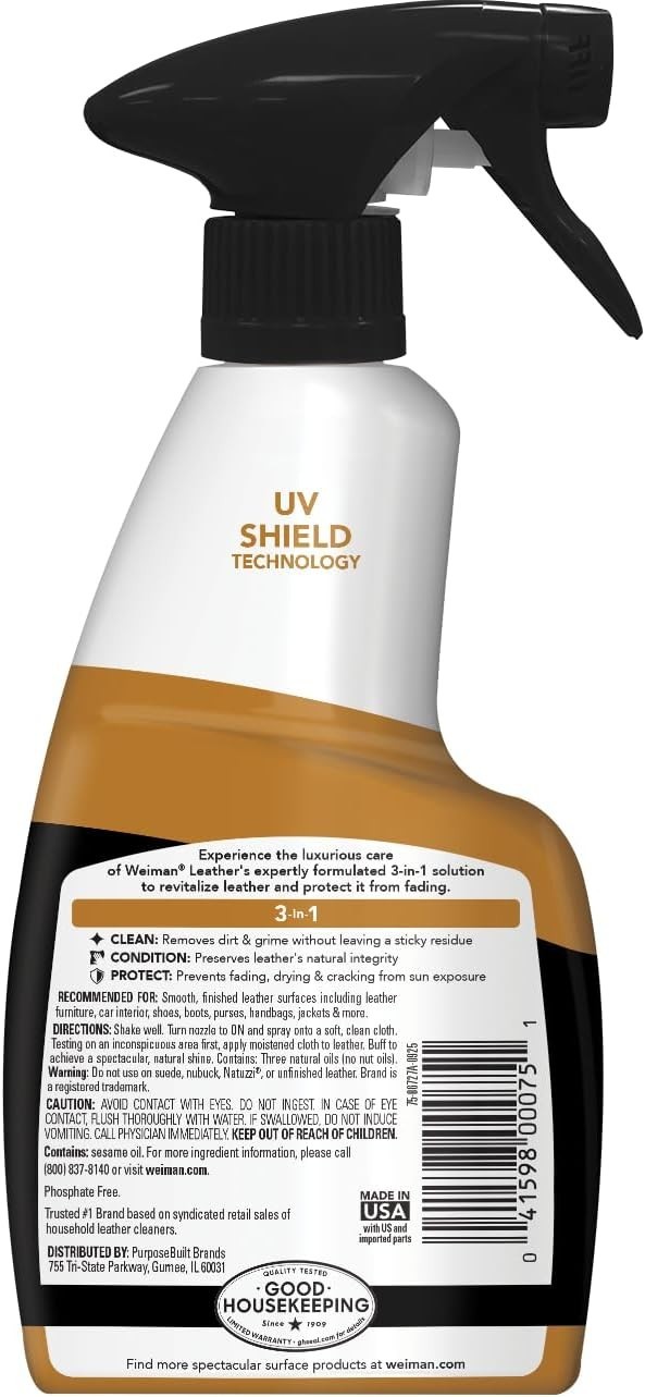 Leather Cleaner and Conditioner for Furniture – 12 Ounce – 2 Pack – Ultra Vio…