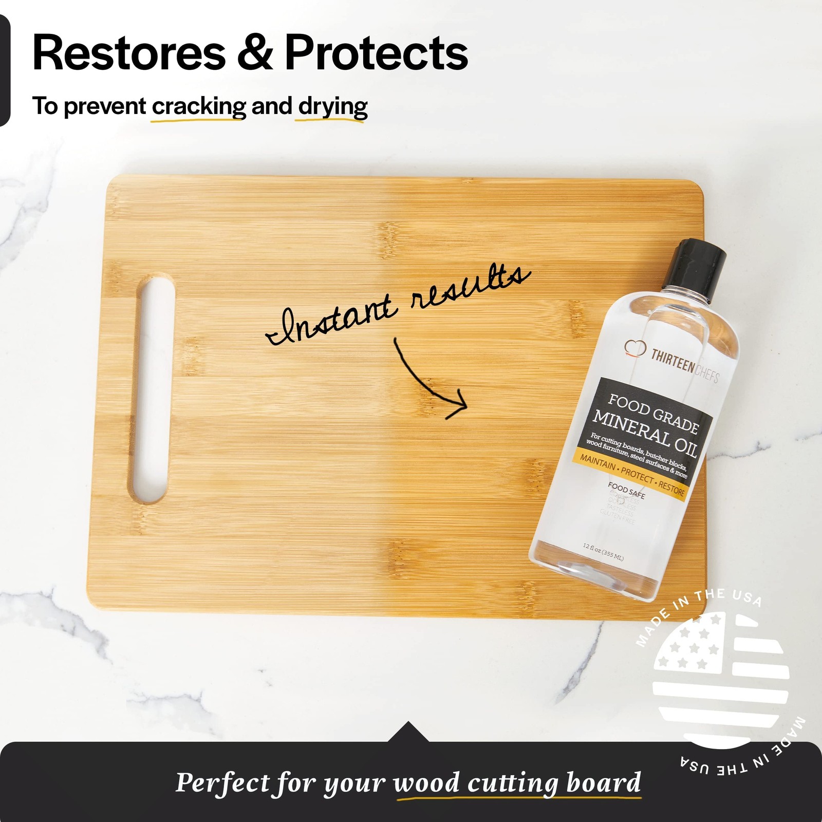 Food Grade Mineral Oil 8oz Wood Cutting Board Conditioner Butcher Block Lubrican