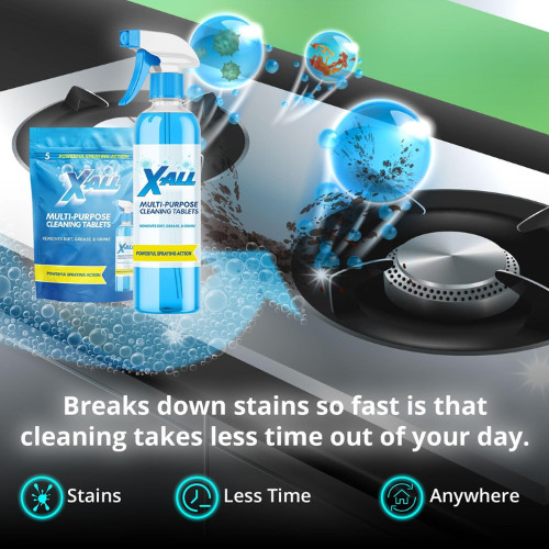 X-ALL Multi-Purpose Cleaner – Spray Bottle and 5x Cleaning Tablets – Cleaner for