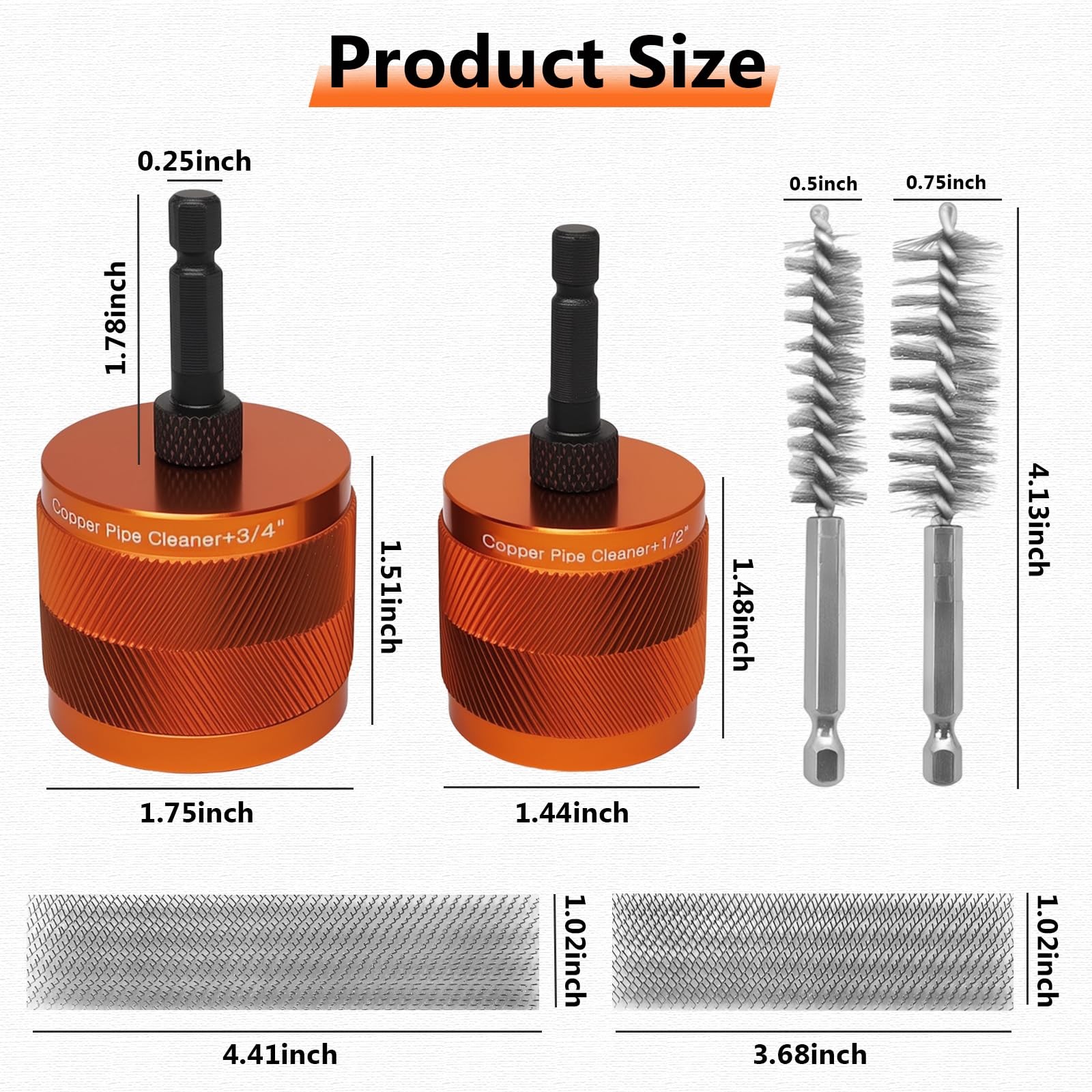 1/2″ & 3/4″ Cleaner Set for Drill,with 1/4″ Hex Shank & 6 Brush Blades & 2 Pi…