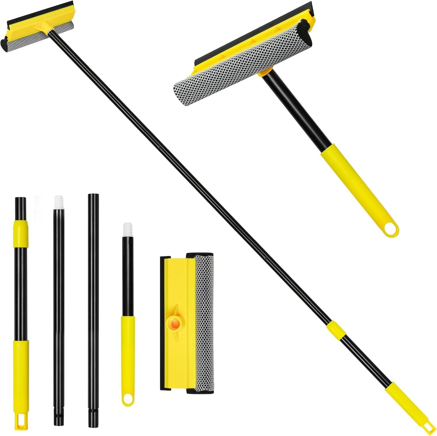 Window Squeegee with Extension Pole 54.5 inches Car Windshield Washer Kit Sponge