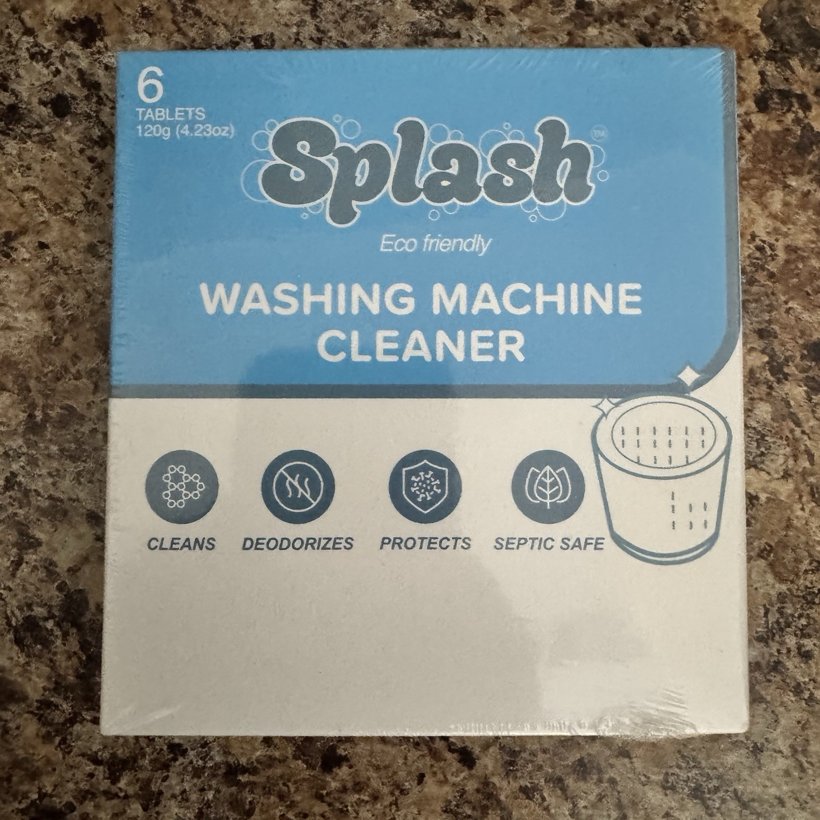 Splash Spotless Washing Machine Cleaner Deep Cleaning All Washers 6 Tabs: NEW