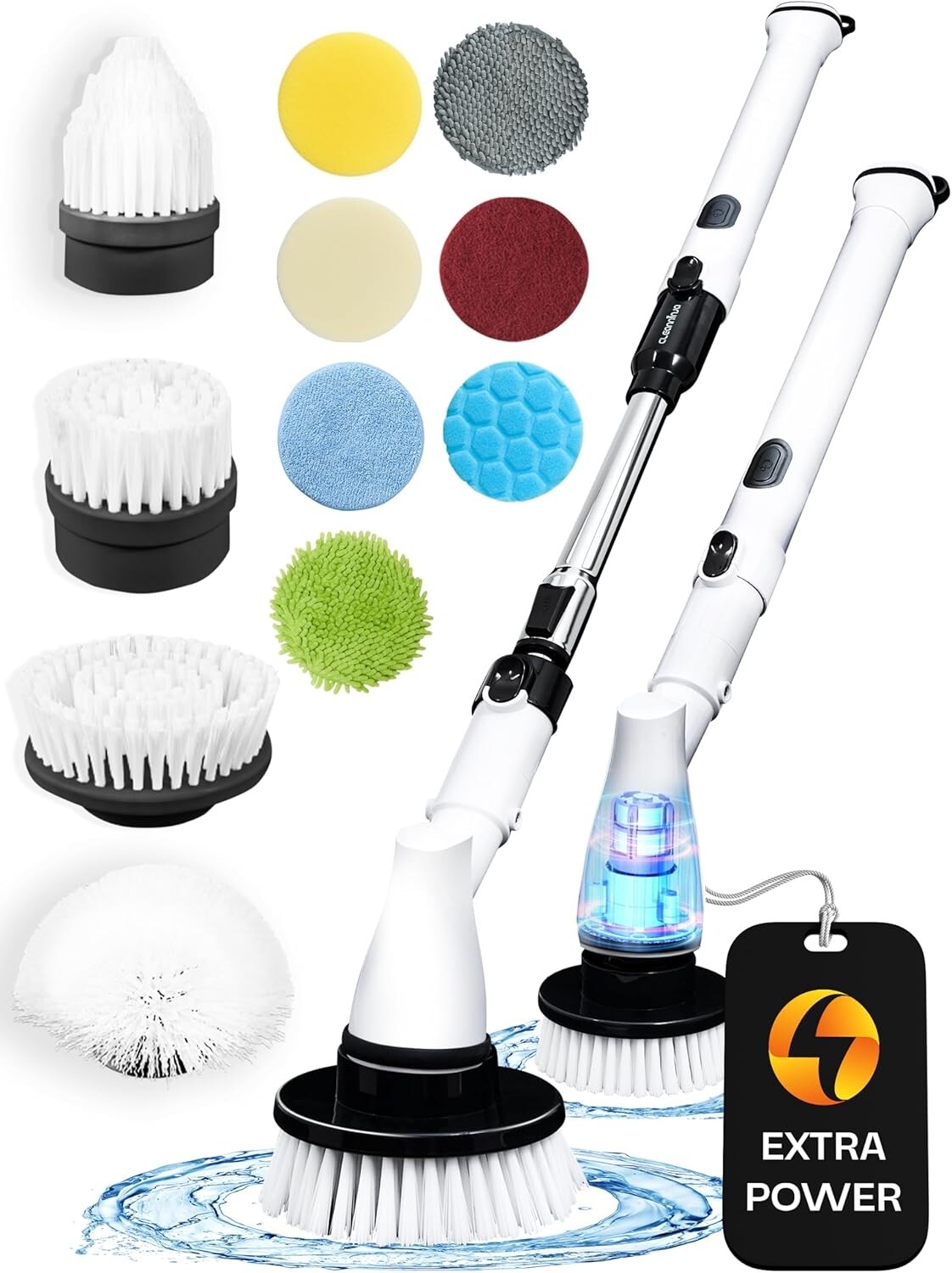 Cepillo Eléctrico Giratorio Inalámbrico – Cepillo de Baño con 11 Cabezales Reemp